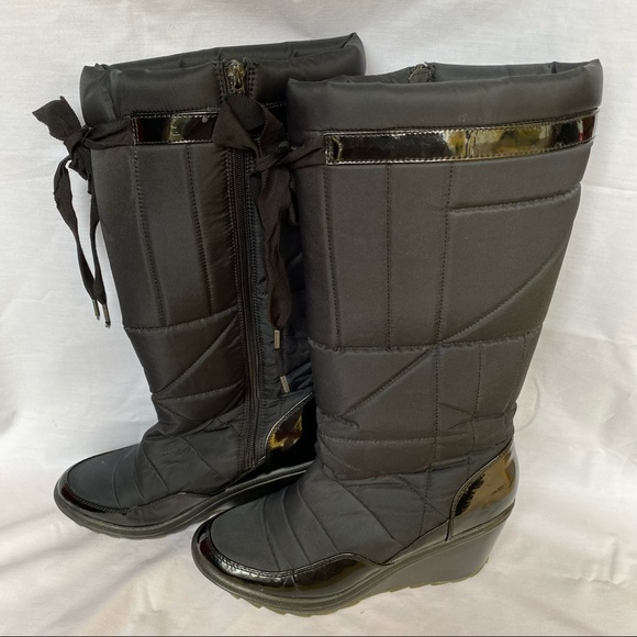 Cougar Black Tall Wedge Boots 10 - Picture 3 of 10